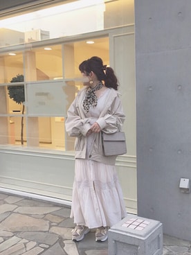 「消えそうな色コーデ」｜「アイテム（その他アウター）」を使った、miyamaiさん（レディース・151cm）の春コーディネート