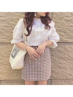 「Heather（ヘザー）のアイテム（リング）」を使った、miyamaiさん（レディース・151cm）の夏コーディネート