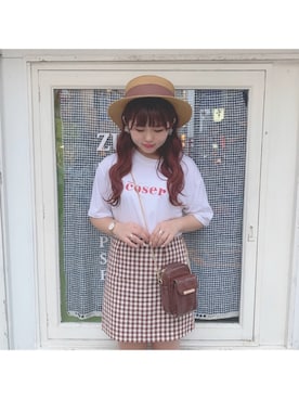 「Heather（ヘザー）のアイテム（リング）」を使った、miyamaiさん（レディース・151cm）の夏コーディネート