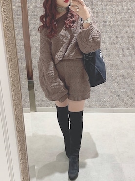 「Heather（ヘザー）のアイテム（財布/小物）」を使った、miyamaiさん（レディース・151cm）の冬コーディネート