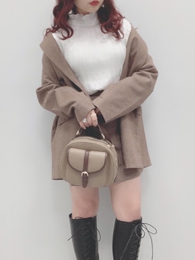 「Heather（ヘザー）のアイテム（テーラードジャケット）」を使った、miyamaiさん（レディース・151cm）の秋コーディネート