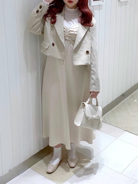 「チェックジャケット」｜「アイテム（その他）」を使った、miyamaiさん（レディース・151cm）の春コーディネート