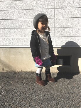 「ROLLERS（ローラーズ）のアイテム」を使った、Momoka＊さん（キッズ・90cm）の冬コーディネート