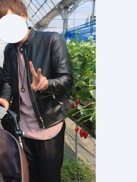 「アイテム（ライダースジャケット）」を使った、ゆーちゃんさん（メンズ・164cm・20代）の春コーディネート