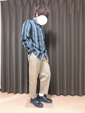 「古着のアイテム（シャツ/ブラウス、グリーン系）」を使った、ゆーちゃんさん（メンズ・164cm）の春コーディネート