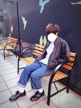 「BURBERRY（バーバリー）のアイテム（ブルゾン、ブラック系）」を使った、ゆーちゃんさん（メンズ・164cm）の春コーディネート