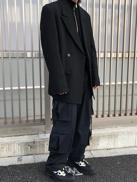 「Yohji Yamamoto（ヨウジヤマモト）のアイテム（テーラードジャケット）」を使った、フクダさん（メンズ・175cm）の春コーディネート
