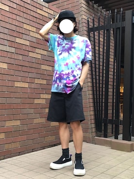 「C.E（シーイー）のアイテム（帽子）」を使った、フクダさん（メンズ・175cm）の夏コーディネート