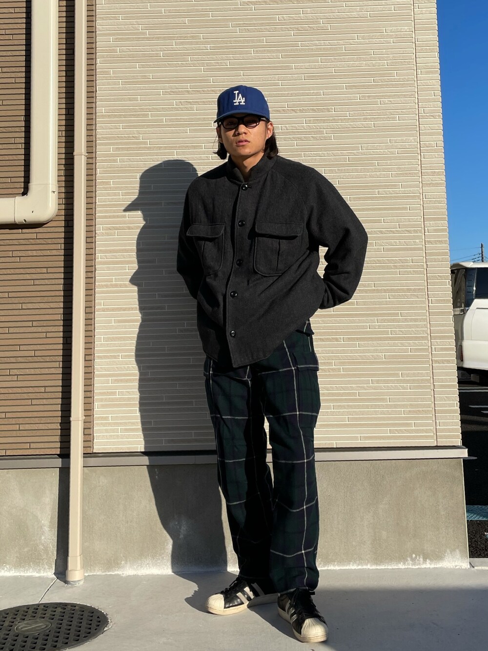 「ootd、秋冬コーデ」｜「usedのアイテム（ジャケット/アウター、ブラック系）」を使った、フクダさん（メンズ・175cm）の秋コーディネートの1枚目の写真