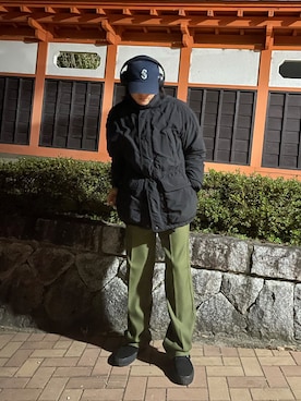 「Eddie Bauer（エディーバウアー）のアイテム（ダウンジャケット/コート）」を使った、フクダさん（メンズ・175cm）の冬コーディネート