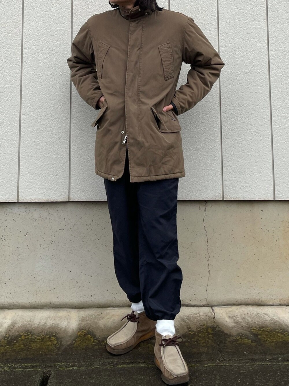 「私の推しブランド、モッズコート」｜「GOODENOUGHのアイテム（パンツ、ブラック系）」を使った、フクダさん（メンズ・175cm）の冬コーディネートの1枚目の写真