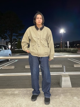 「Eddie Bauer（エディーバウアー）のアイテム（カバーオール）」を使った、フクダさん（メンズ・175cm）の冬コーディネート