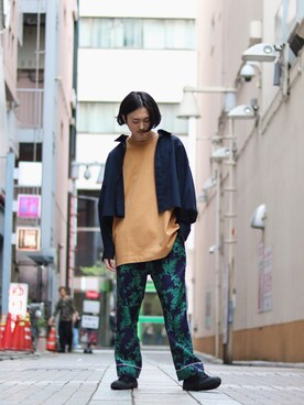 「JOHN MASON SMITH（ジョンメイソンスミス）のアイテム（パンツ）」を使った、Jamさん（メンズ・175cm）の春コーディネート