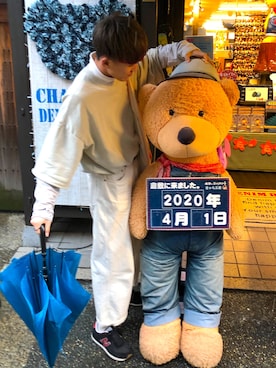 「YARD PLUS（ヤードプリュス）のアイテム（スウェット）」を使った、Mashさん（メンズ・177cm）の春コーディネート
