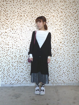 「MONKI」｜「アイテム（アナログ腕時計）」を使った、ball619さん（レディース・158cm）の冬コーディネート