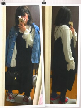 「HusHusH（ハッシュアッシュ）のアイテム（ブルゾン）」を使った、Miさん（レディース・152cm）の春コーディネート