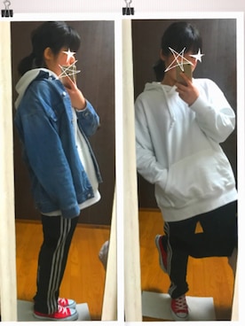 「HusHusH（ハッシュアッシュ）のアイテム（ブルゾン）」を使った、Miさん（レディース・152cm）の春コーディネート