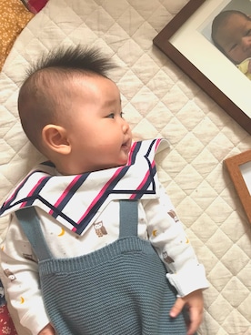 「生後6ヶ月」｜「アイテム（オールインワン・サロペット）」を使った、kasumi  さん（キッズ・60cm）の秋コーディネート