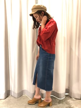「スカラップ」｜「アイテム（帽子）」を使った、さ と う ☺︎さん（レディース・157cm）の春コーディネート