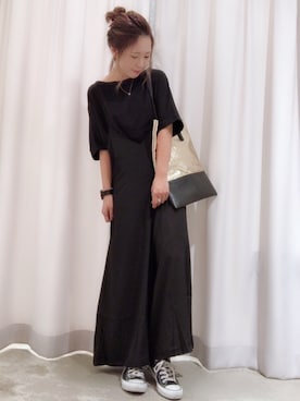 「ラフスタイル」｜「アイテム（オールインワン・サロペット）」を使った、さ と う ☺︎さん（レディース・159cm）の夏コーディネート