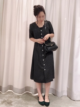 「E hyphen world gallery（イーハイフンワールドギャラリー）のアイテム（ハンドバッグ）」を使った、さ と う ☺︎さん（レディース・159cm）の夏コーディネート