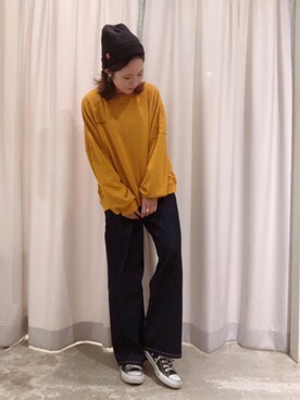 「刺繍」｜「アイテム（ニットキャップ/ビーニー）」を使った、さ と う ☺︎さん（レディース・159cm）の夏コーディネート