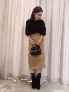 「E hyphen world gallery（イーハイフンワールドギャラリー）のアイテム（ハンドバッグ）」を使った、さ と う ☺︎さん（レディース・159cm）の秋コーディネート