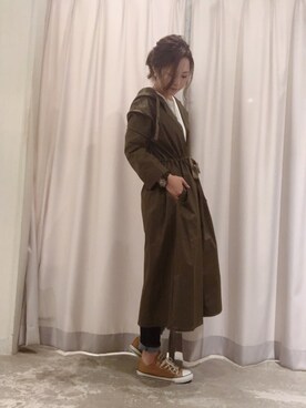 「スキニー」｜「アイテム（モッズコート）」を使った、さ と う ☺︎さん（レディース・159cm）の秋コーディネート