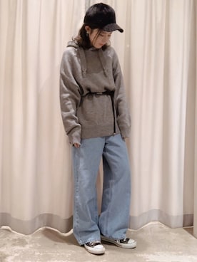 「FILA」｜「アイテム（チュニック）」を使った、さ と う ☺︎さん（レディース・159cm）の秋コーディネート