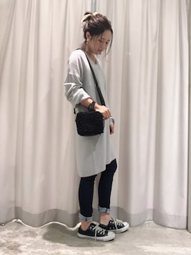 「スキニー」｜「アイテム（チュニック）」を使った、さ と う ☺︎さん（レディース・159cm）の秋コーディネート