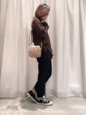 「E hyphen world gallery（イーハイフンワールドギャラリー）のアイテム（ハンドバッグ）」を使った、さ と う ☺︎さん（レディース・159cm）の秋コーディネート