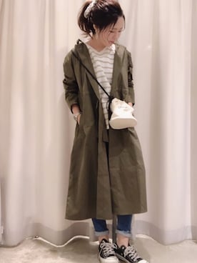 「ママファッション」｜「アイテム（モッズコート）」を使った、さ と う ☺︎さん（レディース・161cm）の冬コーディネート