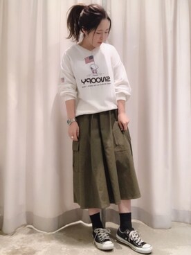 「ピーナッツ(PEANUTS)」｜さ と う ☺︎さん（レディース・161cm）の冬コーディネート