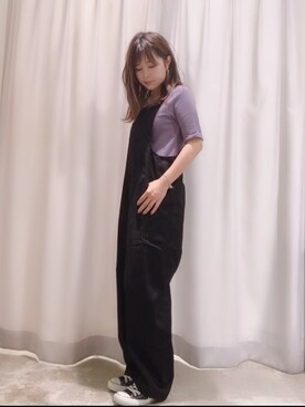 「ワッフル」｜「アイテム（オールインワン・サロペット）」を使った、さ と う ☺︎さん（レディース・161cm）の夏コーディネート