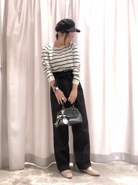 「E hyphen world gallery（イーハイフンワールドギャラリー）のアイテム（ハンドバッグ）」を使った、さ と う ☺︎さん（レディース・161cm）の秋コーディネート