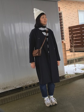 「白靴下」｜「アイテム（その他アウター）」を使った、かなかーーちゃんさん（レディース・164cm）の冬コーディネート