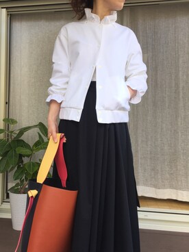 「ラップスカート」｜「アイテム（ブルゾン）」を使った、misaさん（レディース・164cm）の冬コーディネート