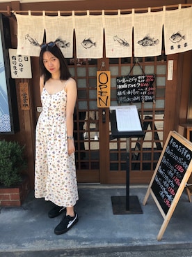 「日系休闲」｜「アイテム（ワンピース/ドレス）」を使った、CarloChenさん（レディース・168cm）の春コーディネート