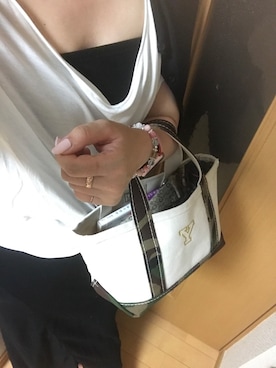 「アイテム（チューブトップ）」を使った、YUさん（レディース・162cm）の夏コーディネート