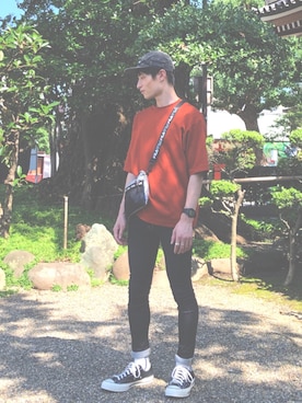 「FILA（フィラ）のアイテム（バッグ）」を使った、Rikuさん（メンズ・166cm）の夏コーディネート