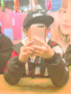 「MARVEL（マーベル）のアイテム（帽子）」を使った、たかはしりんさん（レディース・156cm）の冬コーディネート