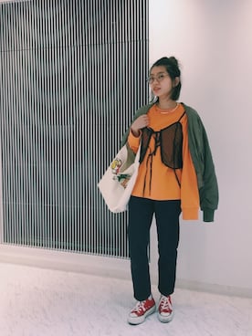 「Another Edition（アナザーエディション）のアイテム（ブルゾン）」を使った、yanさん（レディース・150cm）の春コーディネート