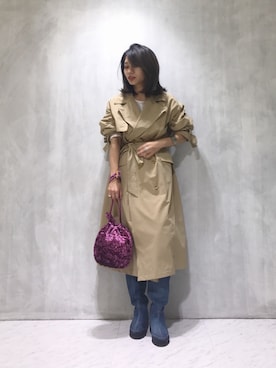 「Another Edition（アナザーエディション）のアイテム（トレンチコート）」を使った、yanさん（レディース・150cm）の秋コーディネート