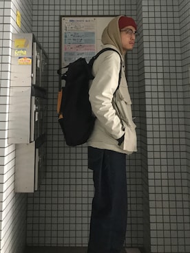「PORTER（ポーター）のユニオン リュックサック（バックパック/リュック）」を使った、いりえ・りゅーとさん（メンズ・176cm）の春コーディネート