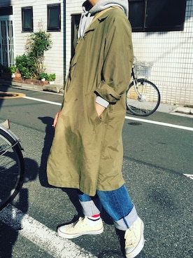 「アイテム（ダウンジャケット/コート）」を使った、tooiさん（メンズ・161cm・20代）の秋コーディネート