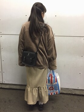 「w closet」｜「アイテム（その他アウター）」を使った、ゆずはさん（レディース・150cm）の冬コーディネート