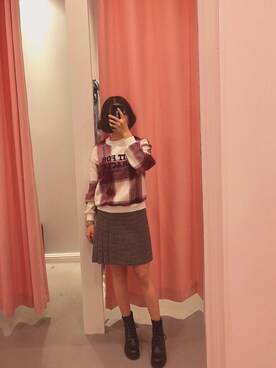 「cache cache（カシュ カシュ）のアイテム（スカート）」を使った、慕酒安さん（レディース・160cm）の秋コーディネート