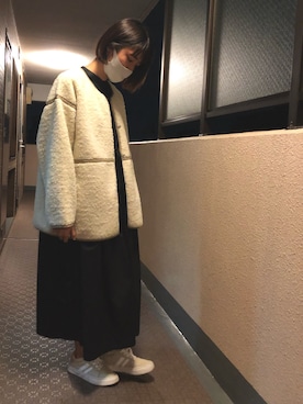 「coca（coca）（コカ）のアイテム（シャツワンピース）」を使った、po.さん（レディース・162cm）の秋コーディネート