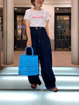 「FUNG（ファング）のアイテム（トップス）」を使った、しまだ　りほさん（レディース・155cm）の夏コーディネート