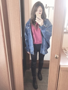 「GRL（グレイル）のアイテム（デニムジャケット）」を使った、riiiie⭐️さん（レディース・163cm）の秋コーディネート